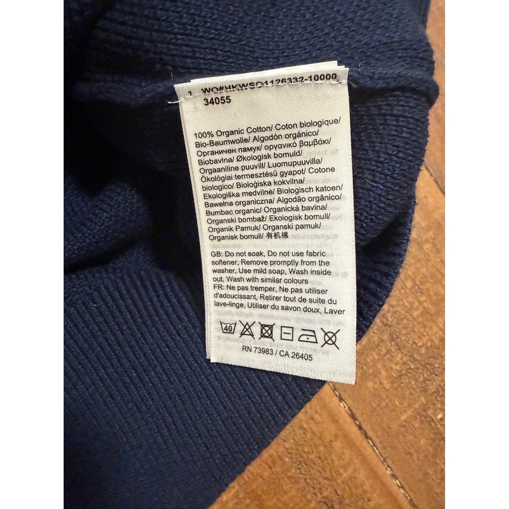 Helly Hansen Mens Navy Blue Organic Cotton Safe Harbor Helm Logo Sweater Large - Picture 7 of 10